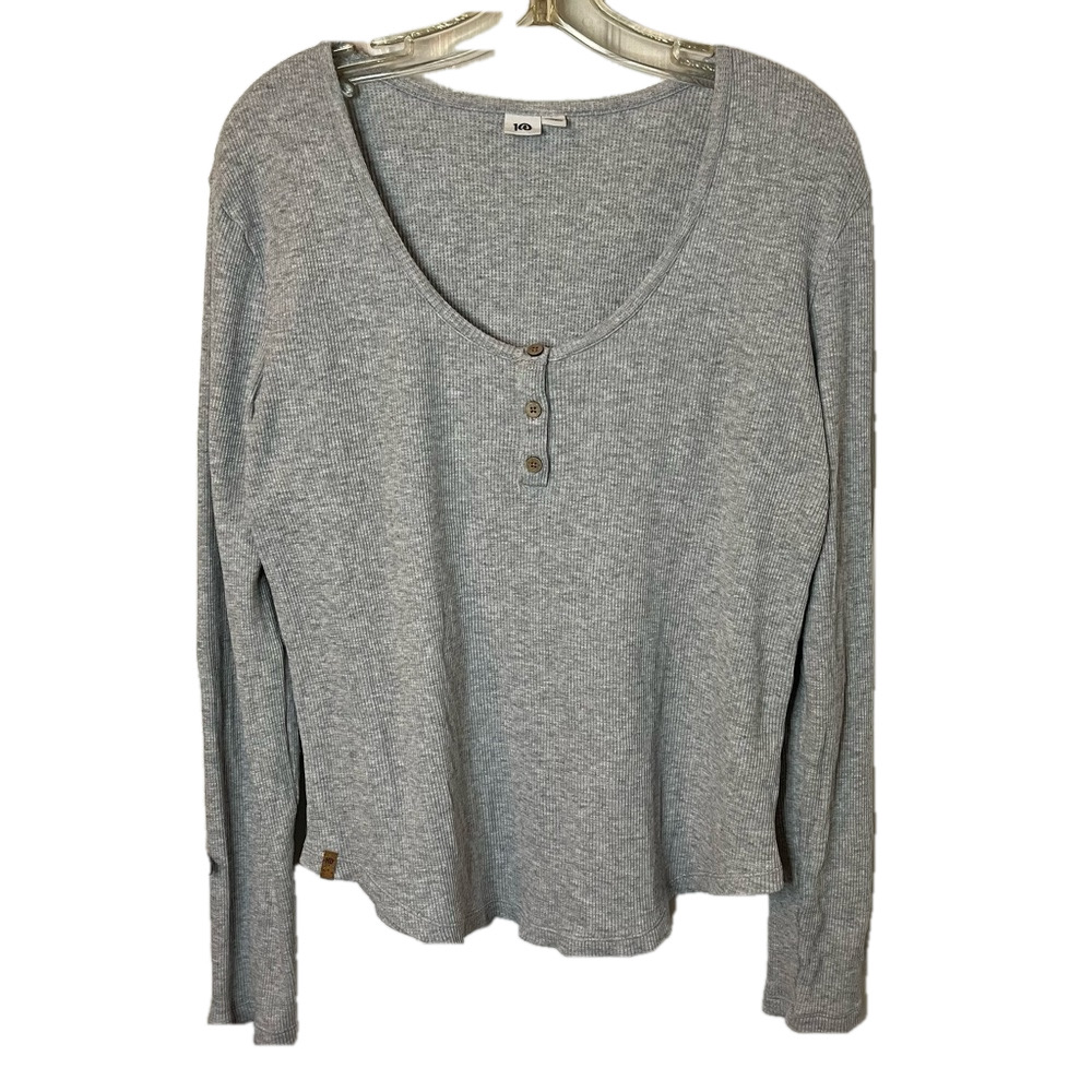tentree Heather Gray Long Sleeve Henley